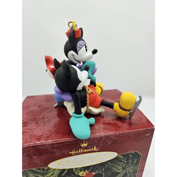 1997 MICKEY MOUSE MINNIE New Pair of Skates Disney Hallmark Christmas Ornament - Picture 6 of 11